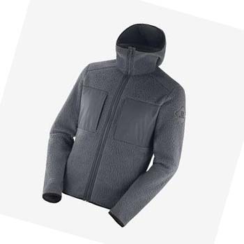 Salomon ESSENTIAL WARM TEDDY Kapucnis Pulóver Férfi Szürke | HU 2411JPQ